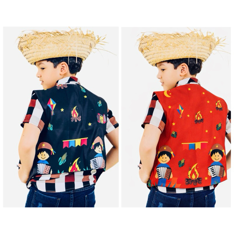 Colete infantil festa junina roupa São João juni