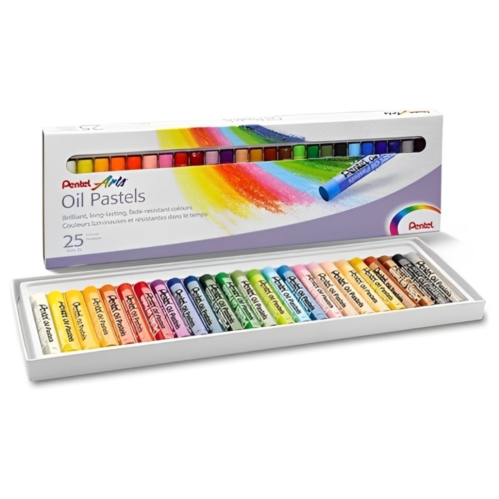 Giz de Cera a Óleo Pentel 25 Cores PHN-25 Profiss