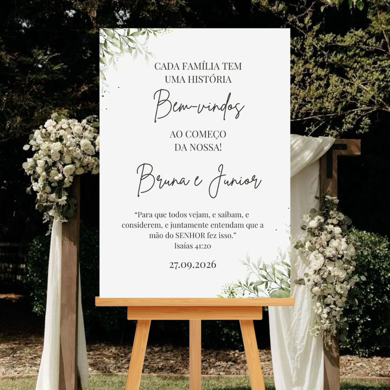 Placa Casamento Cada Família Bem Vindos Grande No