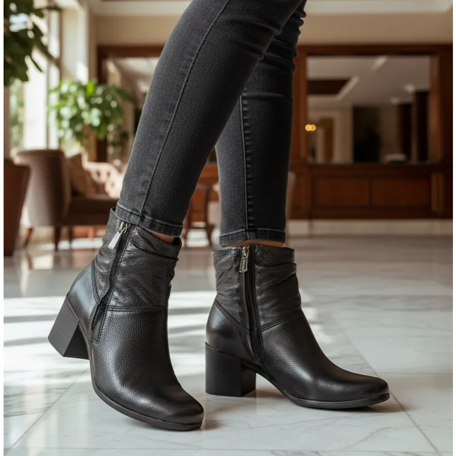 Bota Coturno Cano Curto Couro Burnish Bottero 3469