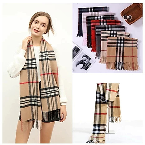 Cachecol Xadrez Feminino Lenço Pashmina Echarpe M
