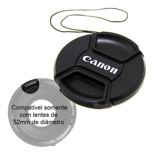 Tampa Canon Lente 50mm Diametro 52mm Frontal Com L