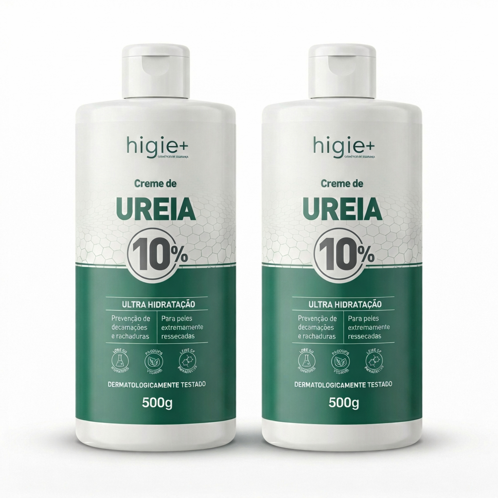 Kit 2 Cremes de ureia 10% 500g HIGIE+ | Creme hidr