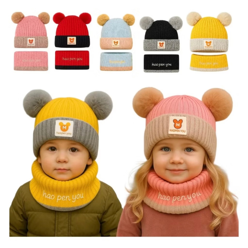 Kit Touca Gorro + Cachecol Pelinho Infantil Invern