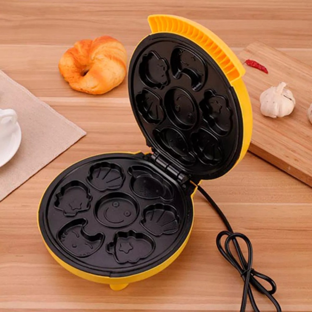 Maquina Mini Cake De Fazer Bolinhos Waffles Cor Am