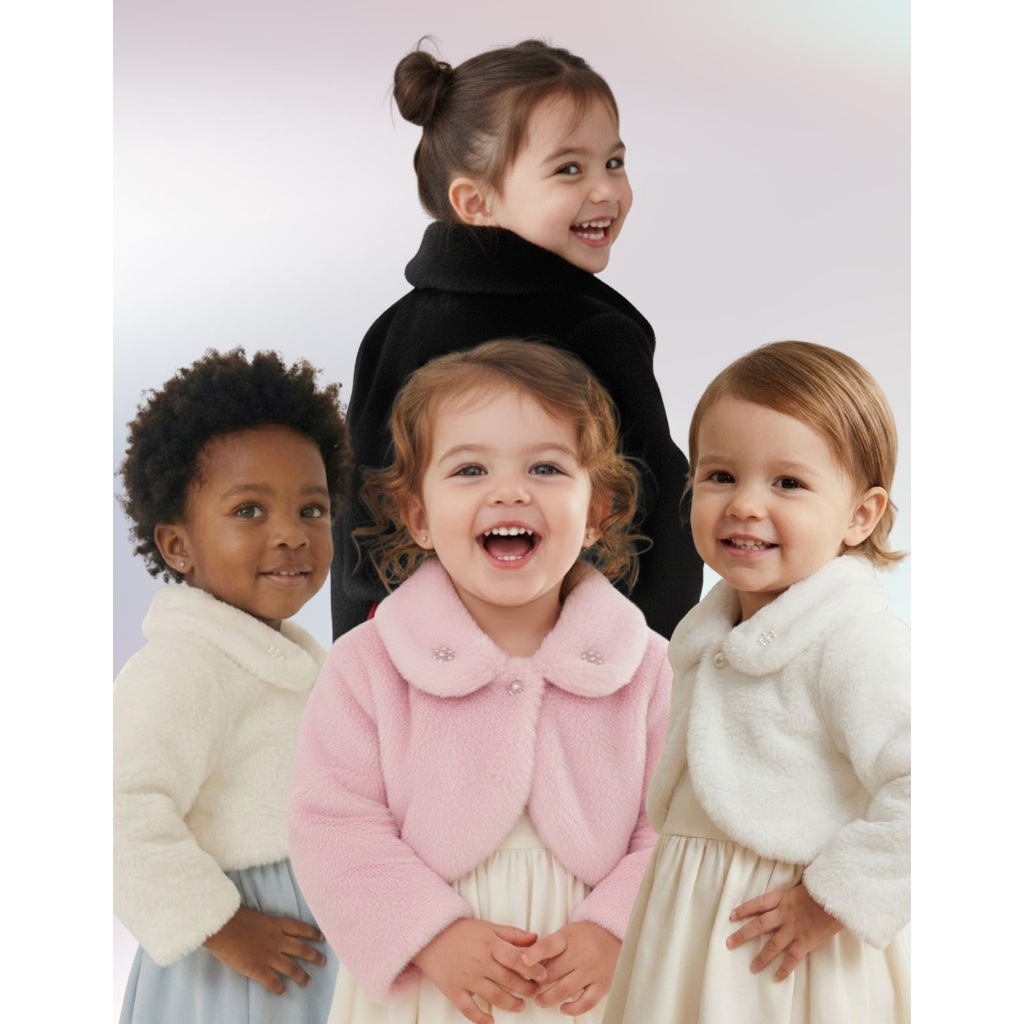 Bolero Infantil Bebê Menina Pelinho Pele Sintéti