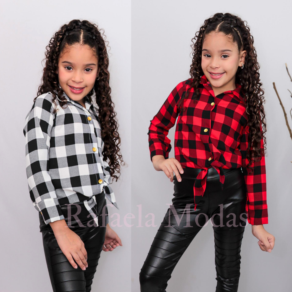 Camisa Xadrez Feminina Infantil /Moda Menina Blogu