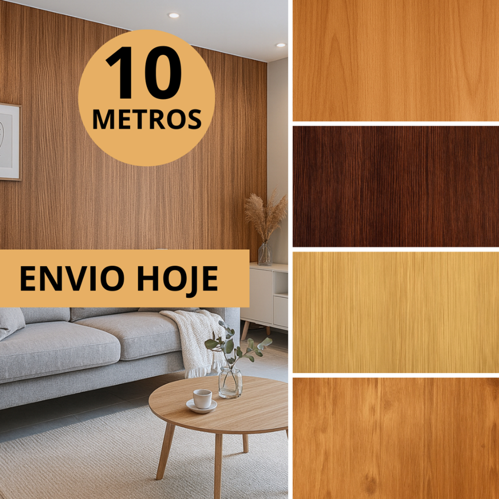Papel de Parede 10×0,45 Metros Madeira Clara 