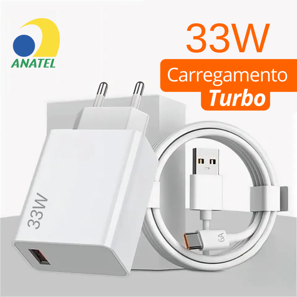 Carregador Completo Turbo Power Para Xiaomi Cabo U