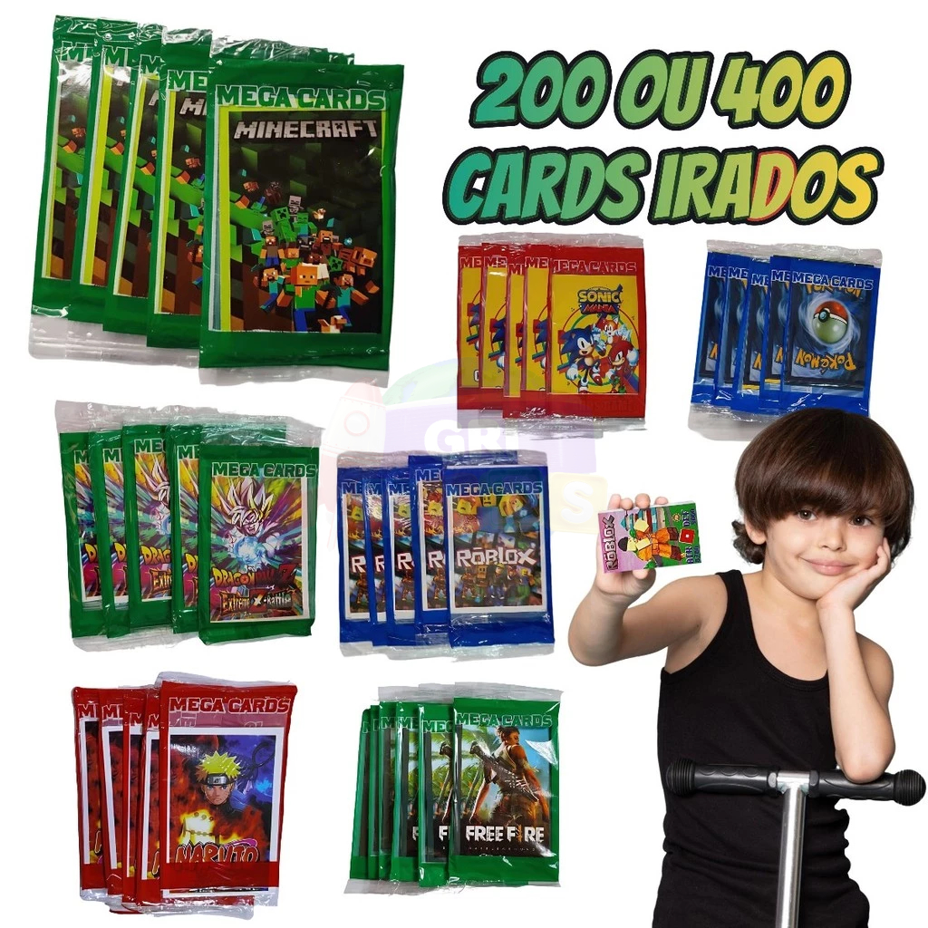 Kit 200 /400 Cards Figurinhas 50 / 100 Pacotes Par