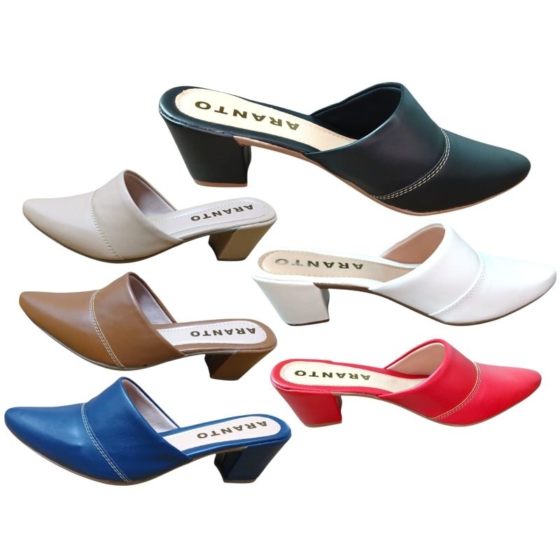 Scarpin Mule Feminino Salto Médio Grosso 5cm Luxo