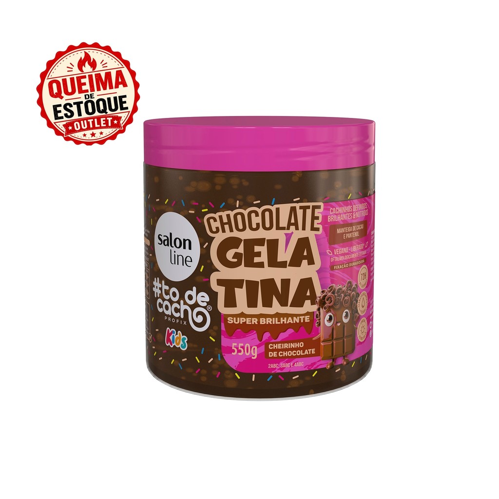 Gelatina Chocolate #todecacho Kids Super Brilhante