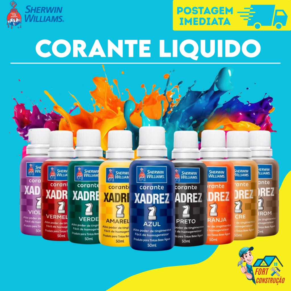 Corante Xadrez Pigmento Liqúido para Tinta e Mass