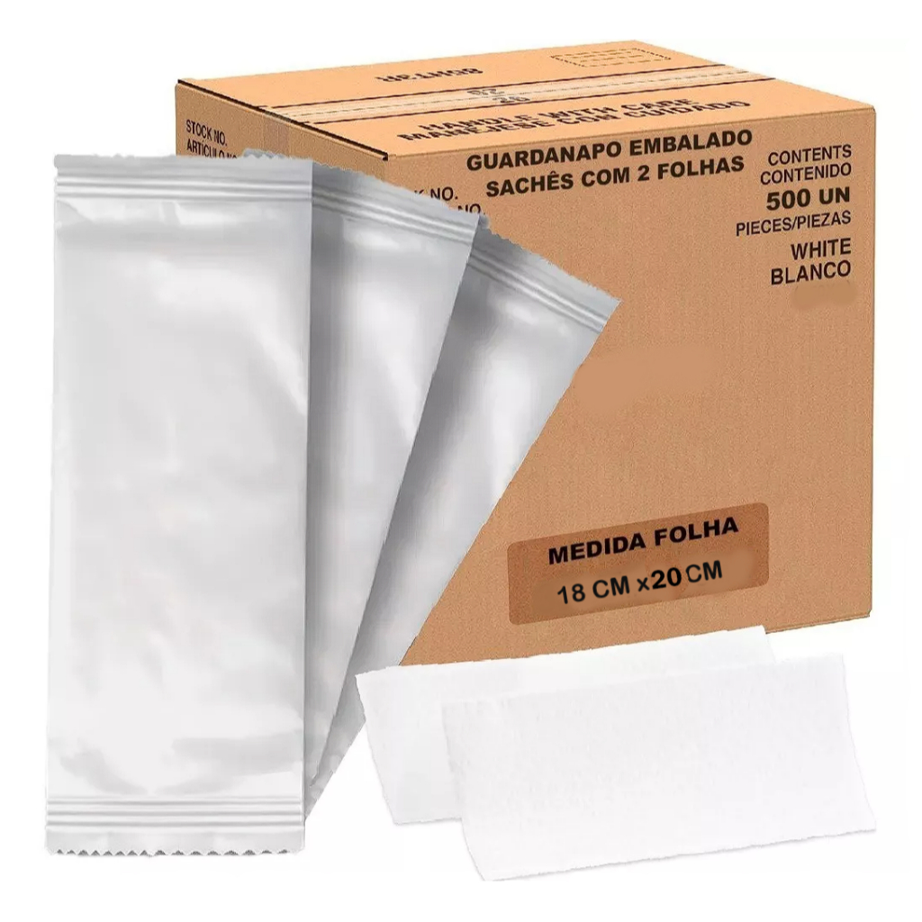 Guardanapo Sachê Liso 500 Sachês 18×20 Emba