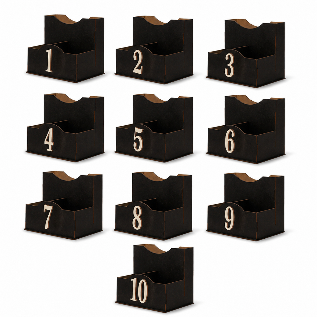 Kit 10 Porta-Guardanapos e Sachês MDF Pintado Pre