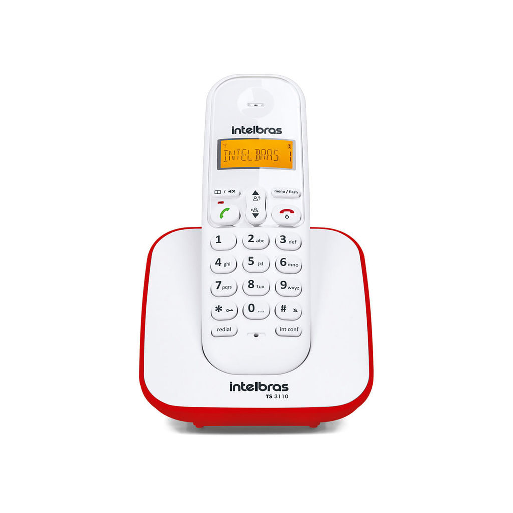 Telefone sem Fio Digital TS 3110 Branco com Vermel