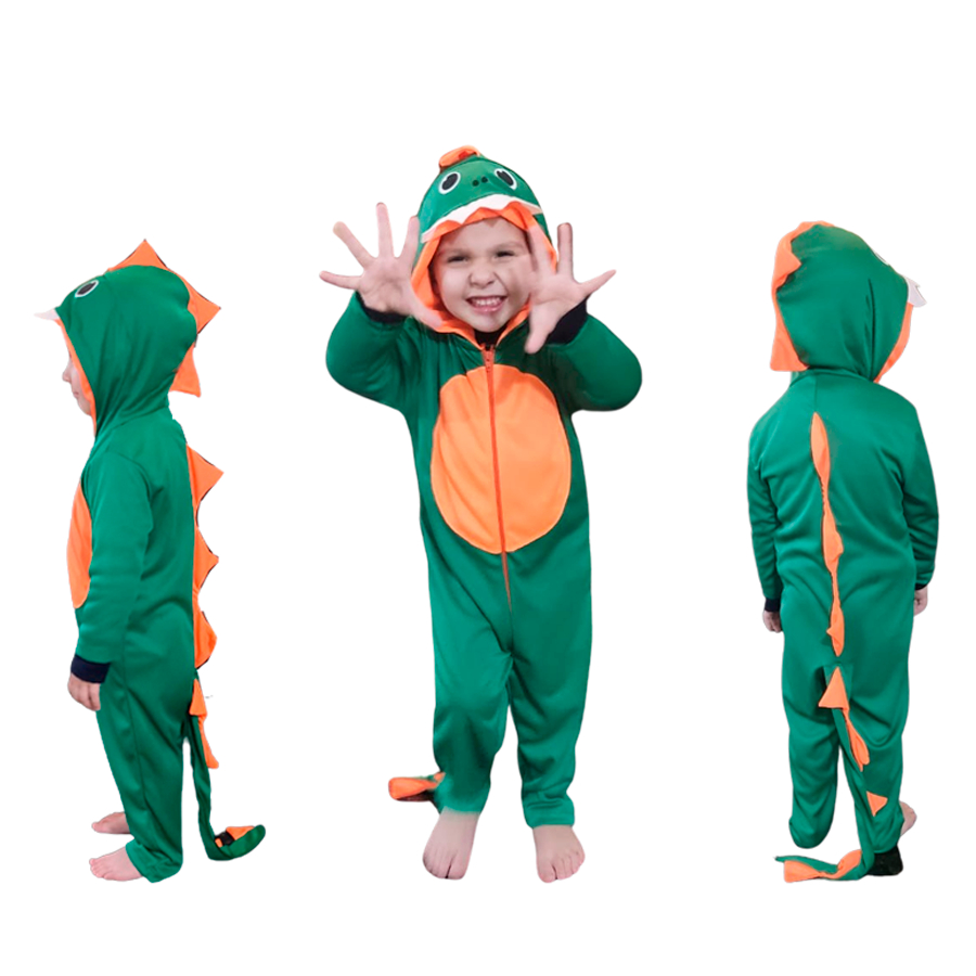 Fantasia Dinossauro Infantil Menino Luxo Longo Ver