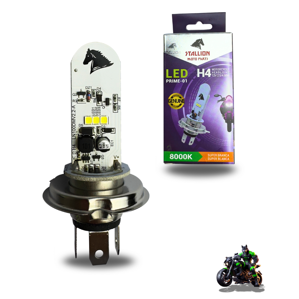 Led Lampada H4 Moto Carro 8000k Cavalinho Efeito X