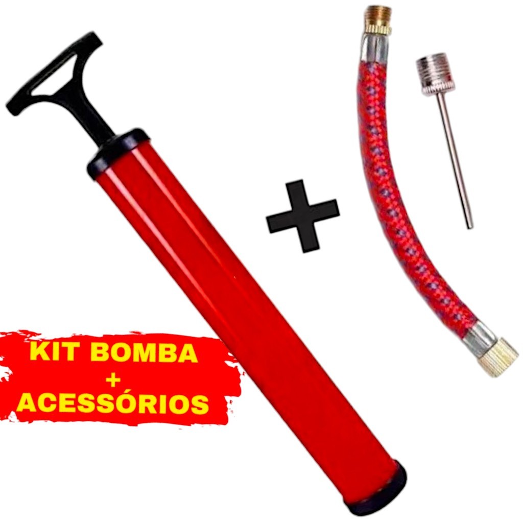 kit bomba de Ar Para Encher Bolas de Futebol Voley