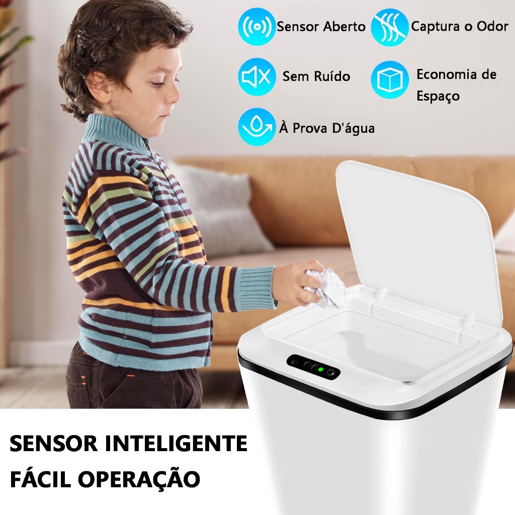 Lixeira Inteligente com Tampa de Abertura Automát