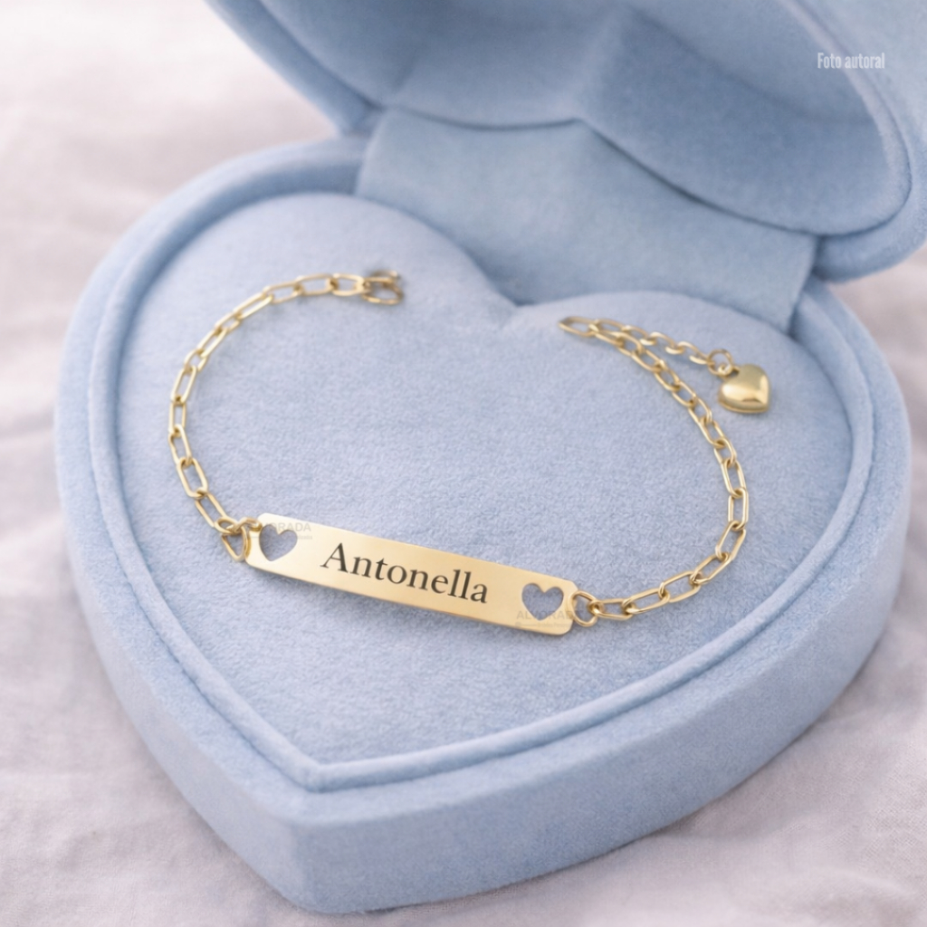 Pulseira Infantil Menina Ouro Banhado 18k com Nome