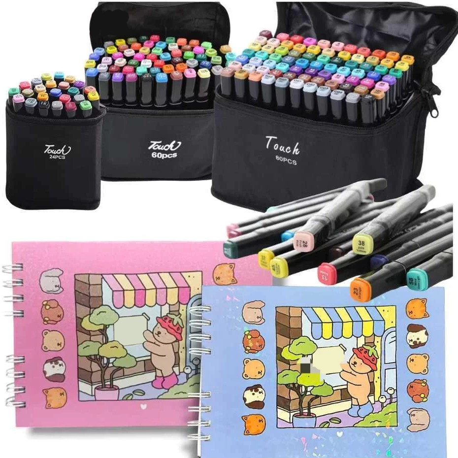Kit de Pintura Infantil 50 Páginas + Caneta Marca