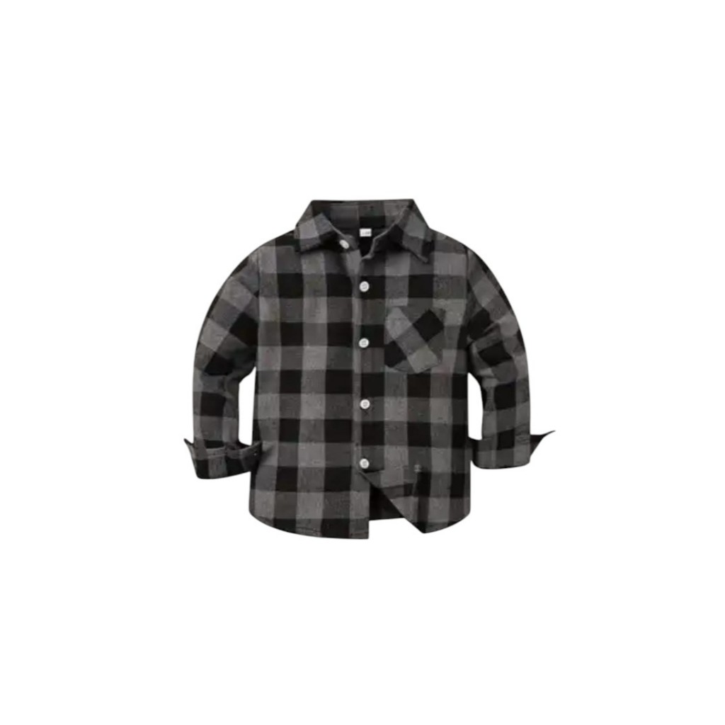 camisa Infantil xadrez  manga Longa Franelada