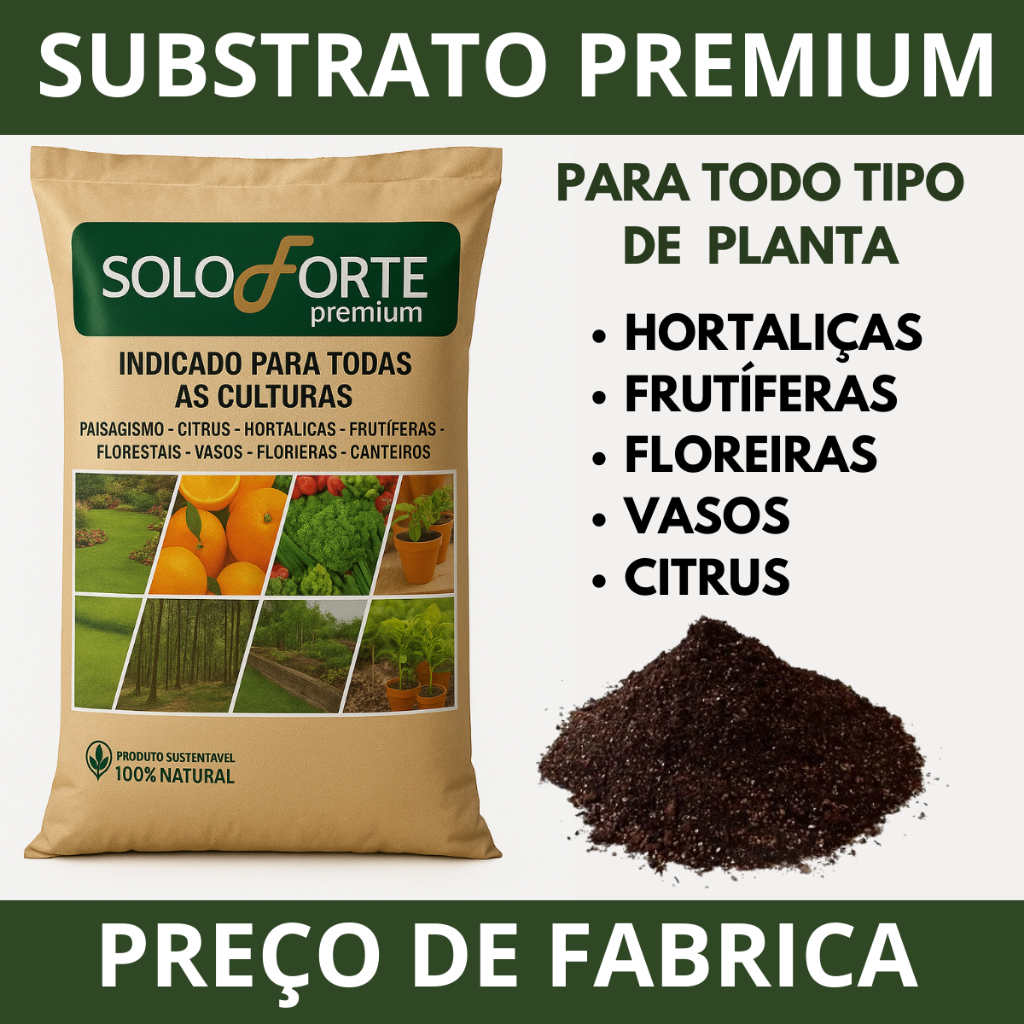 Substrato Para Plantas Solo Forte Jardinagem Horta
