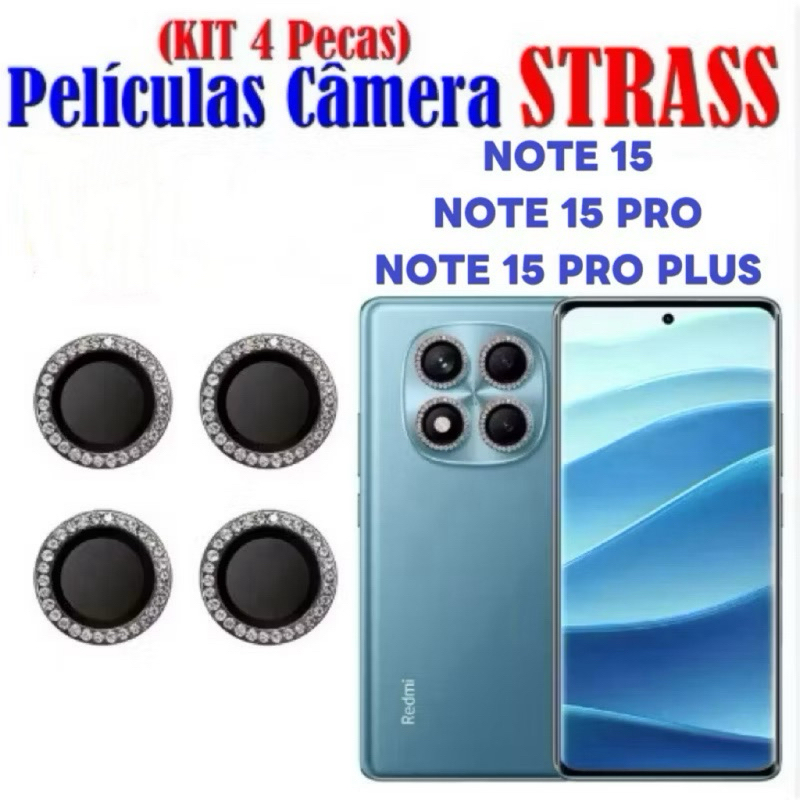 Kit (4 Pcs) Película Lente Câmera Brilho brilhan