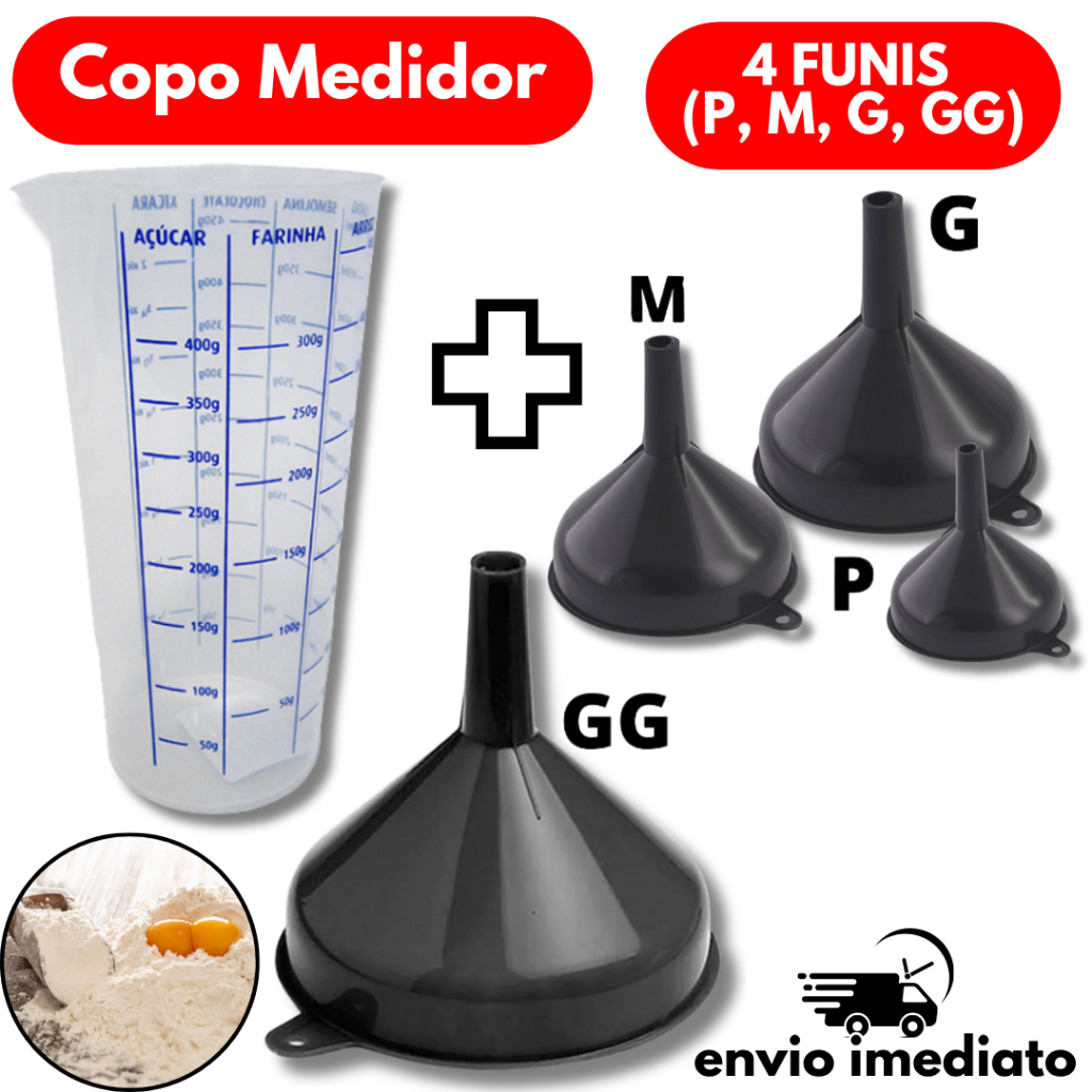 Funis de Plástico (P, M, G e GG) Cor Sortida + Co