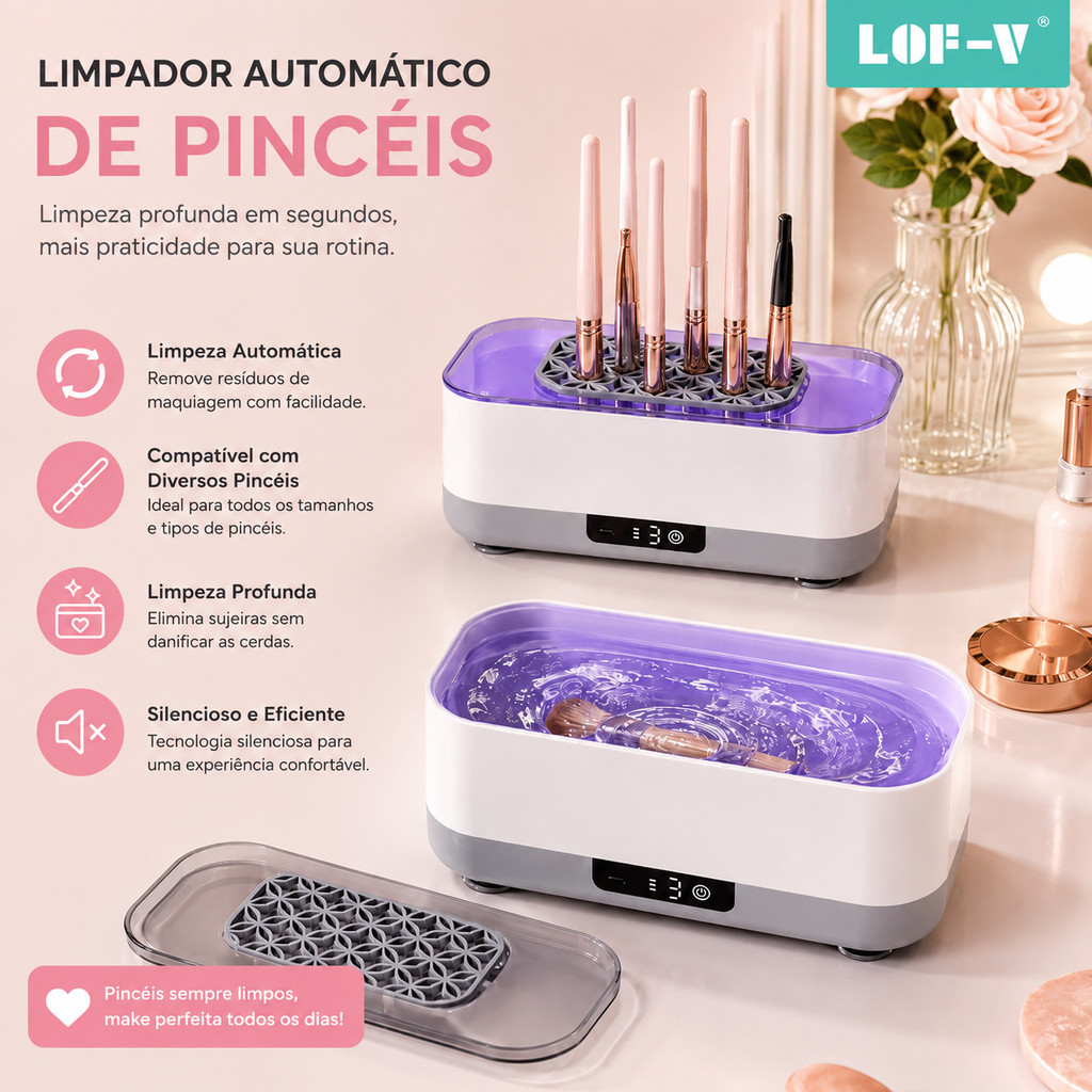 Limpador Ultrassônico UV USB Regaregavel Para Óc