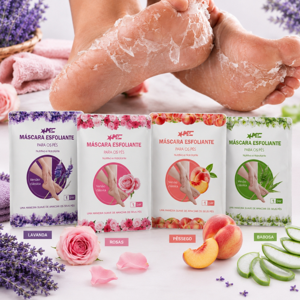 Meias Esfoliantes Para Pés Máscara Para Remover 