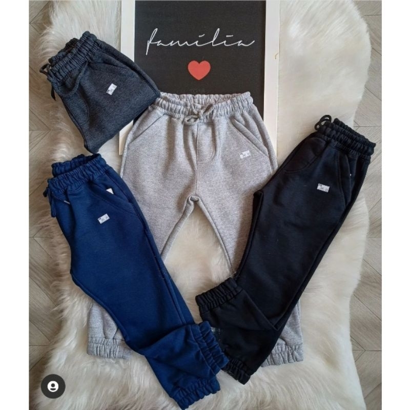 Calça infantil Fr de moletom flanelado do 4 ao 16