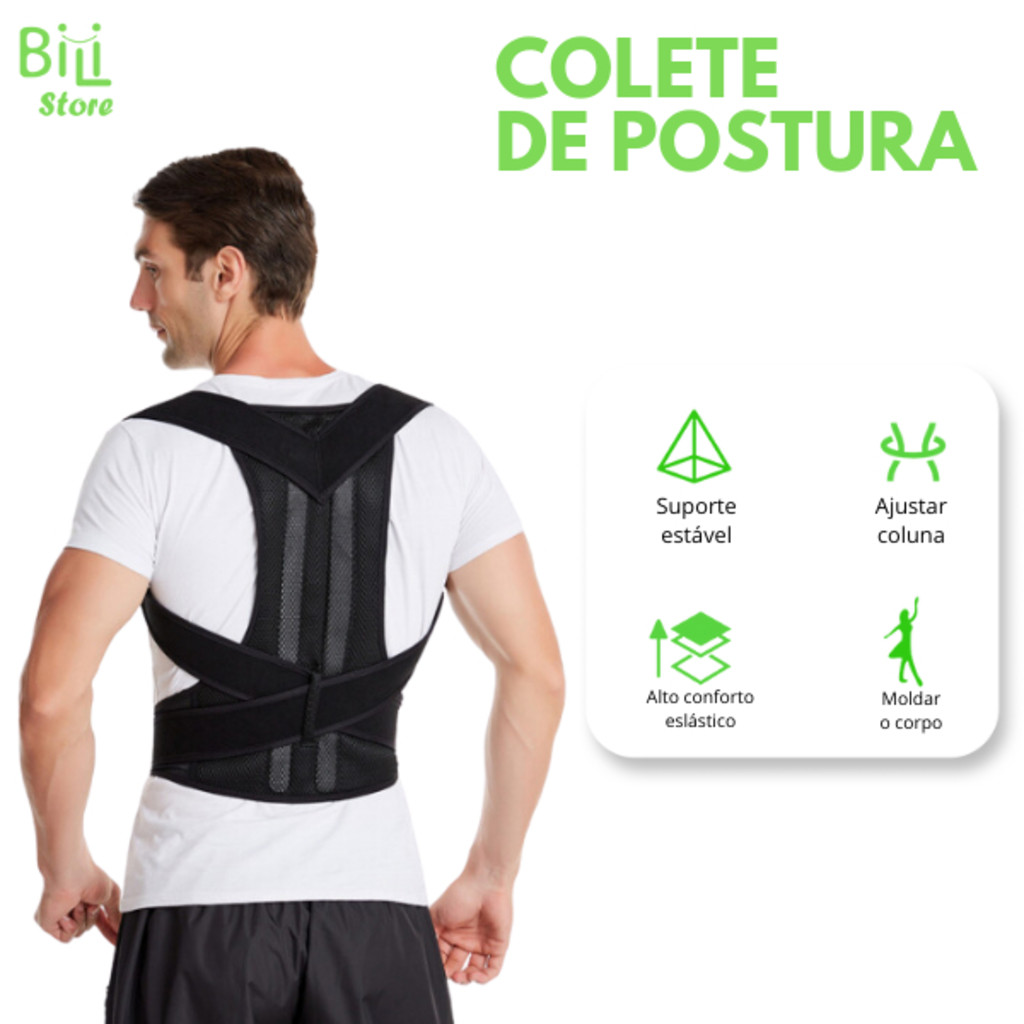 Colete Corretor Postural Coluna Cinta Reforçada U