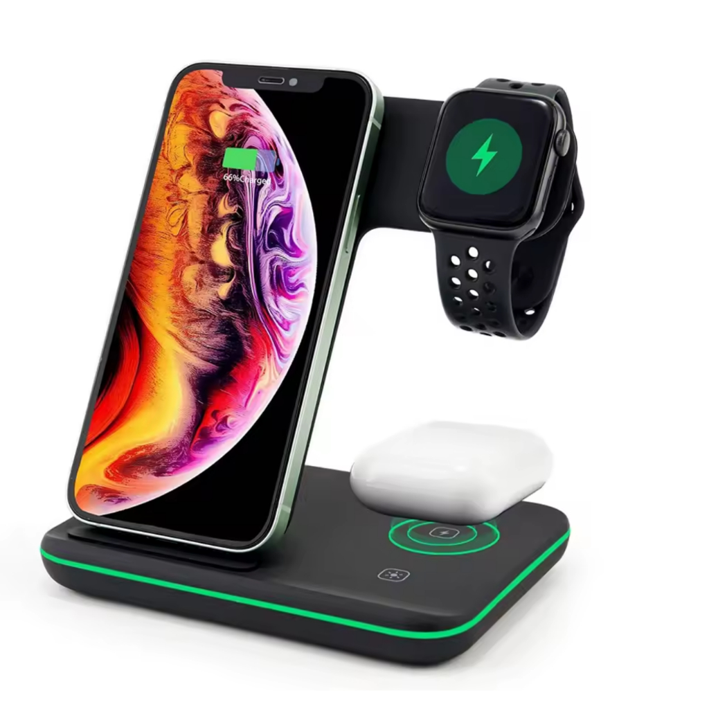 Carregador Indução Dock 20W 4 Em1 Compatível iP