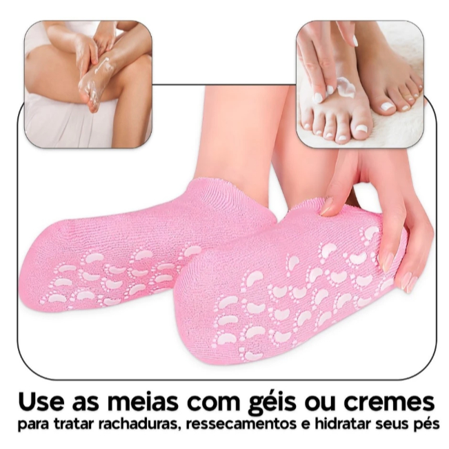 Meia Gel Spa dos Pés Hidratação para Tratamento