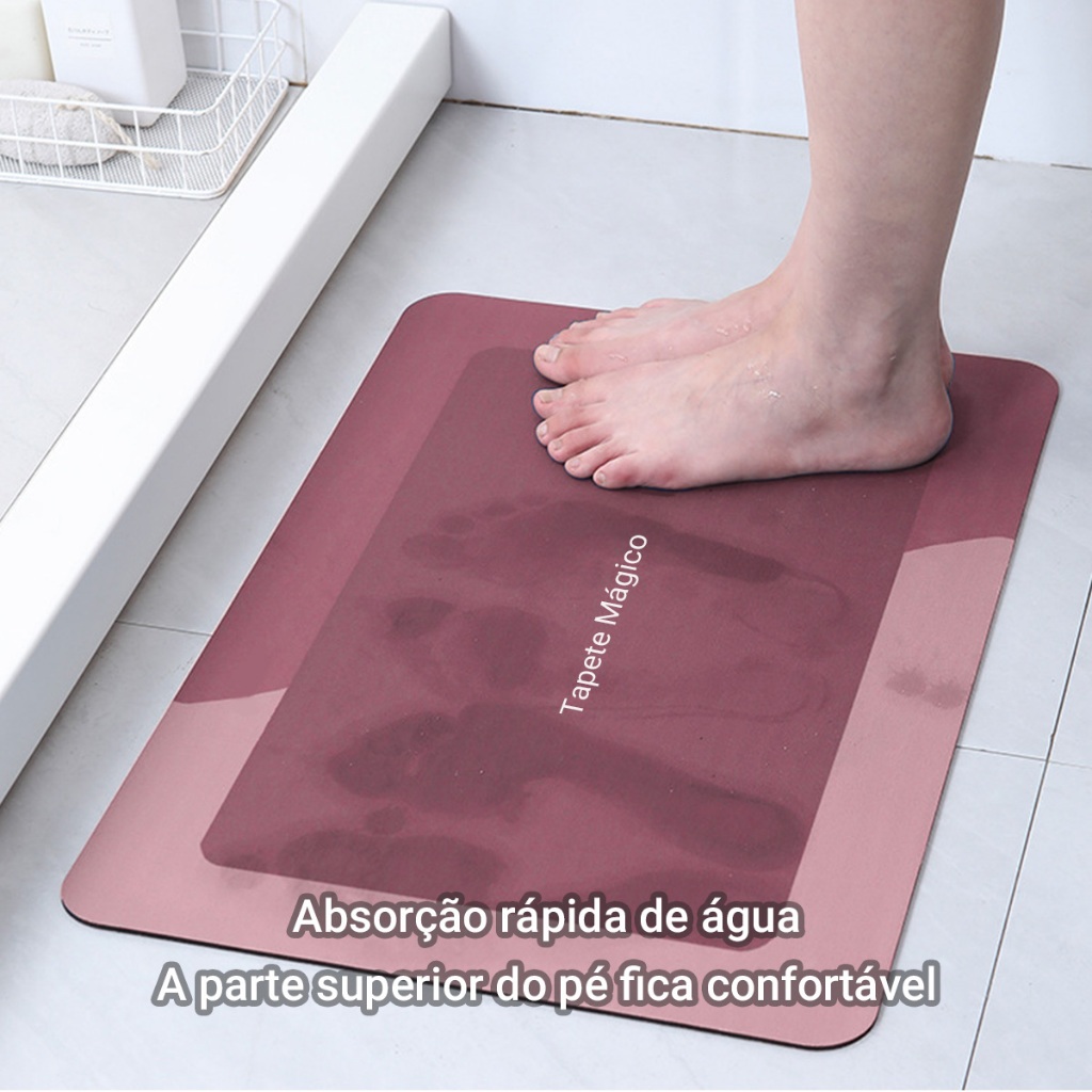Tapete para Banheiro de Secagem Rápida e Super Ab
