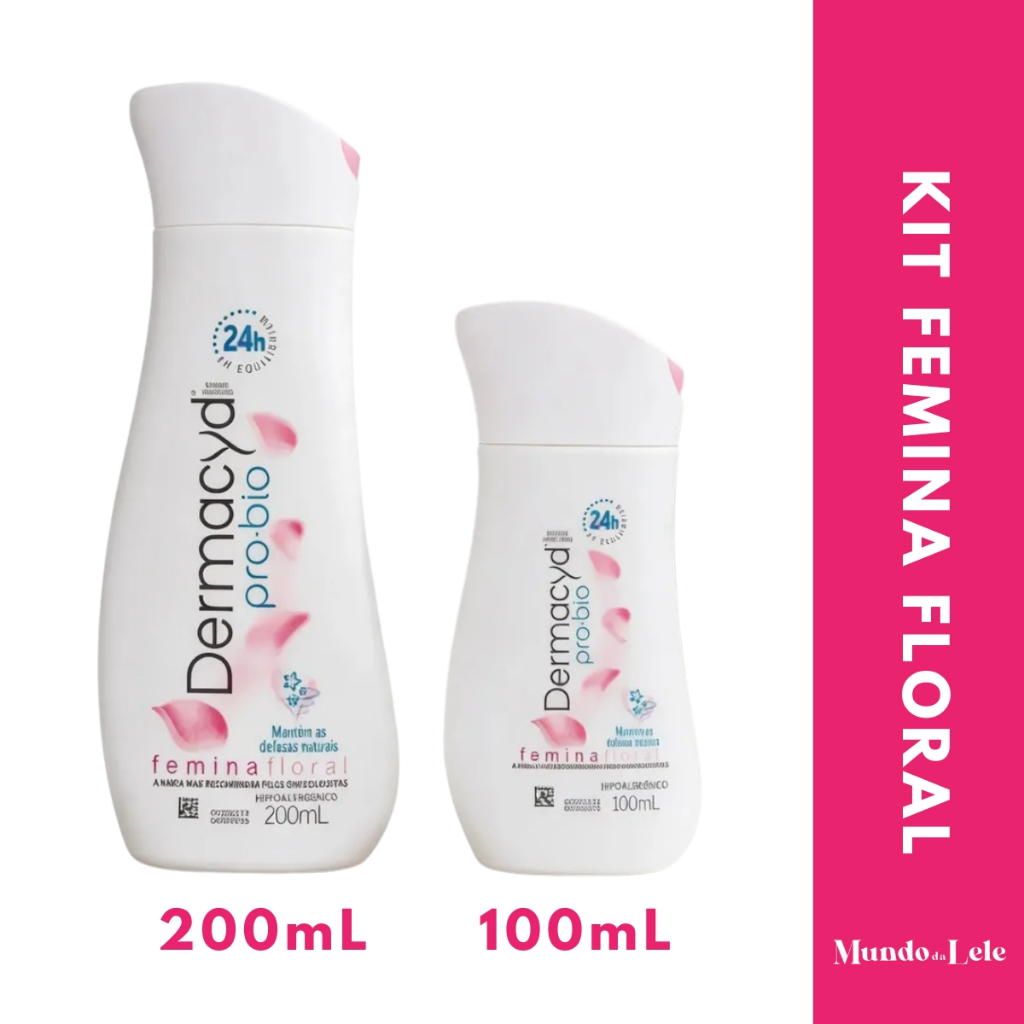 Kit Sabonete Liquido Dermacyd Femina Floral 200ml