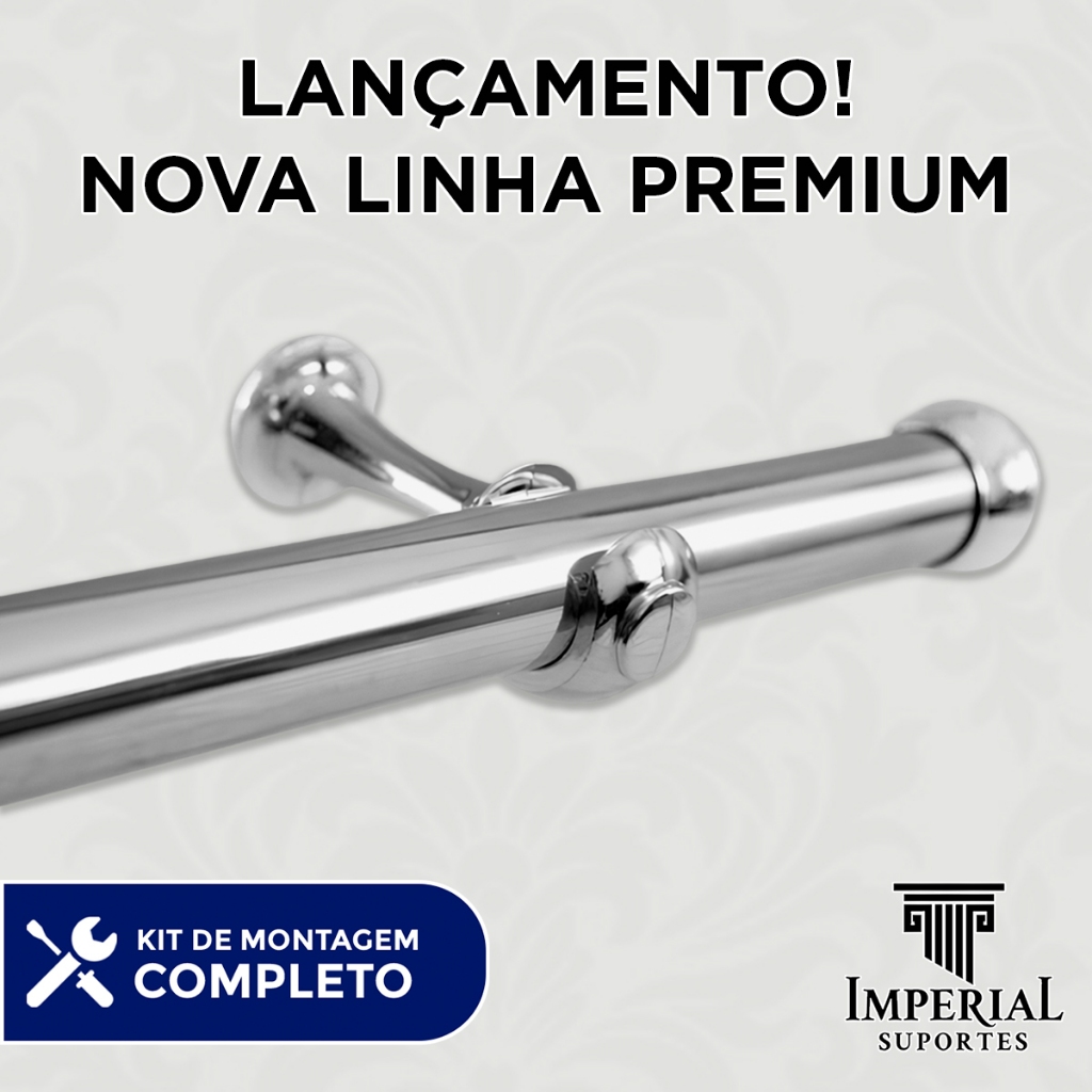 Varão De Cortina 4,00 Metros 28mm (Grosso) Cromad