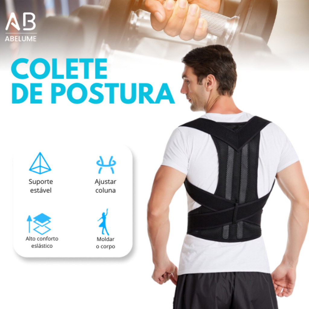 Colete Corretor Postural Coluna Cinta Reforçada U