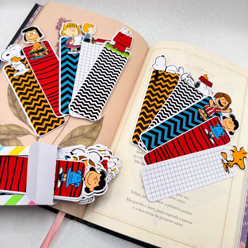 Kit 50 Marca Páginas Snoopy Kawaii 10 Modelos Dif