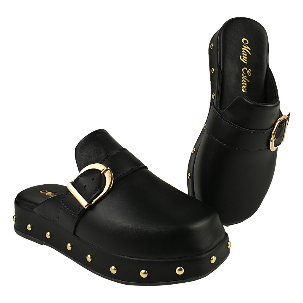 Tamanco Mule Feminino Anabela com Bico Redondo Bab