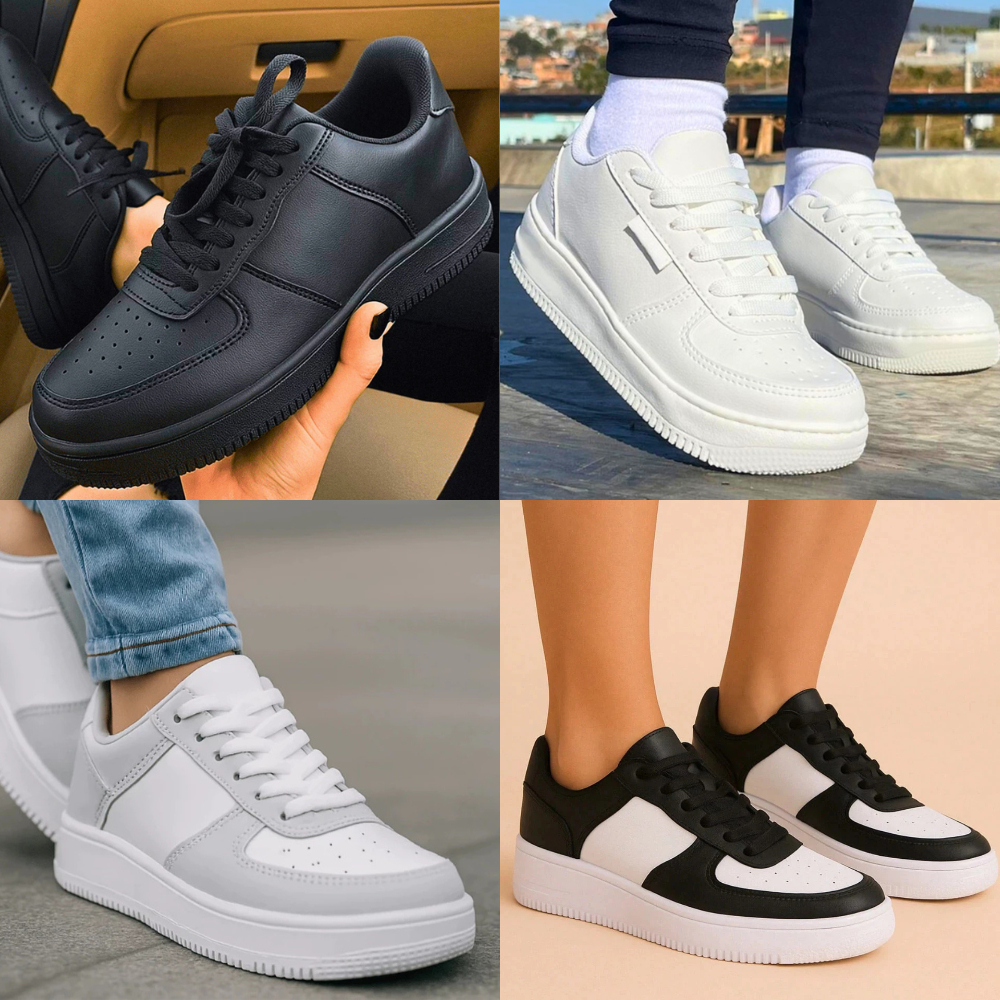 Tênis Casual Feminino Premium Branco Plataforma A