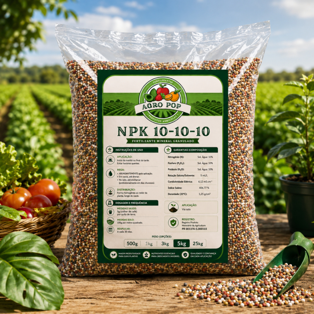 Adubo NPK 10-10-10 Fertilizante Versátil para Pla