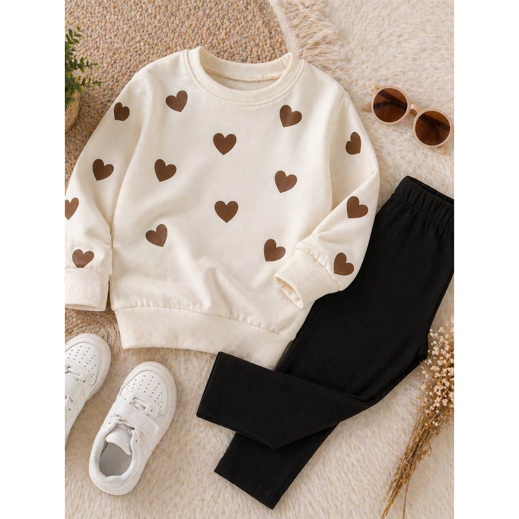 Conjunto Blusa de Frio Legging Infantil Moletom Co