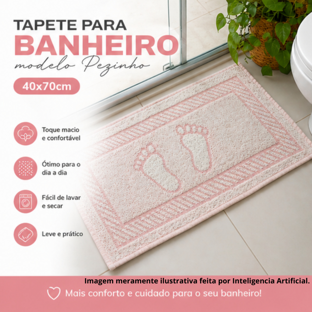 Toalha Tapete Para Piso de Banheiro Box Modelo Pez