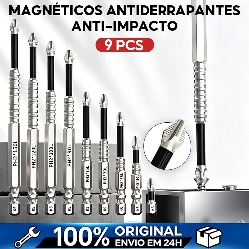 kit 9 bits ph2 philips magnéticos antiderrapantes