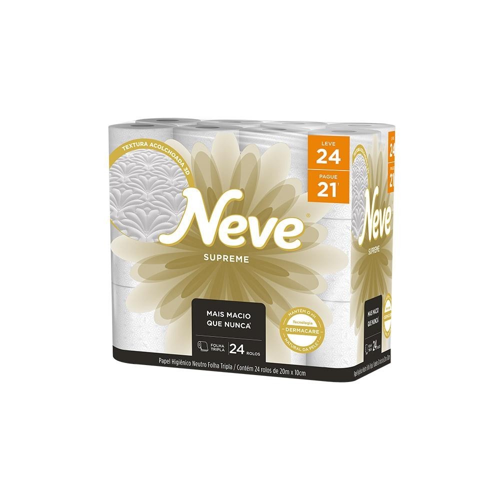Papel Higiênico Neve Supreme Folha Tripla Leve 24