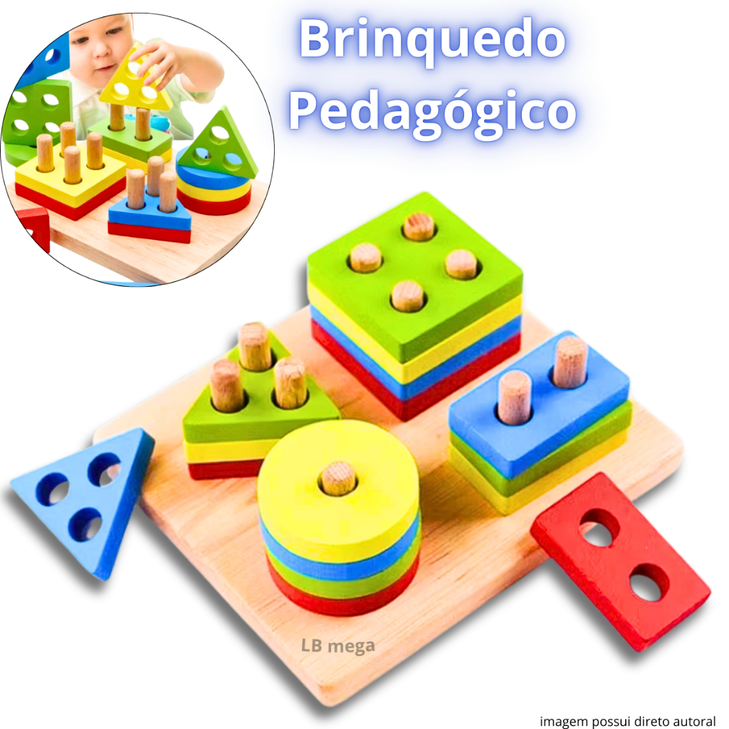 Brinquedo Pedagógico 17 Pçs MDF Educativo Didát