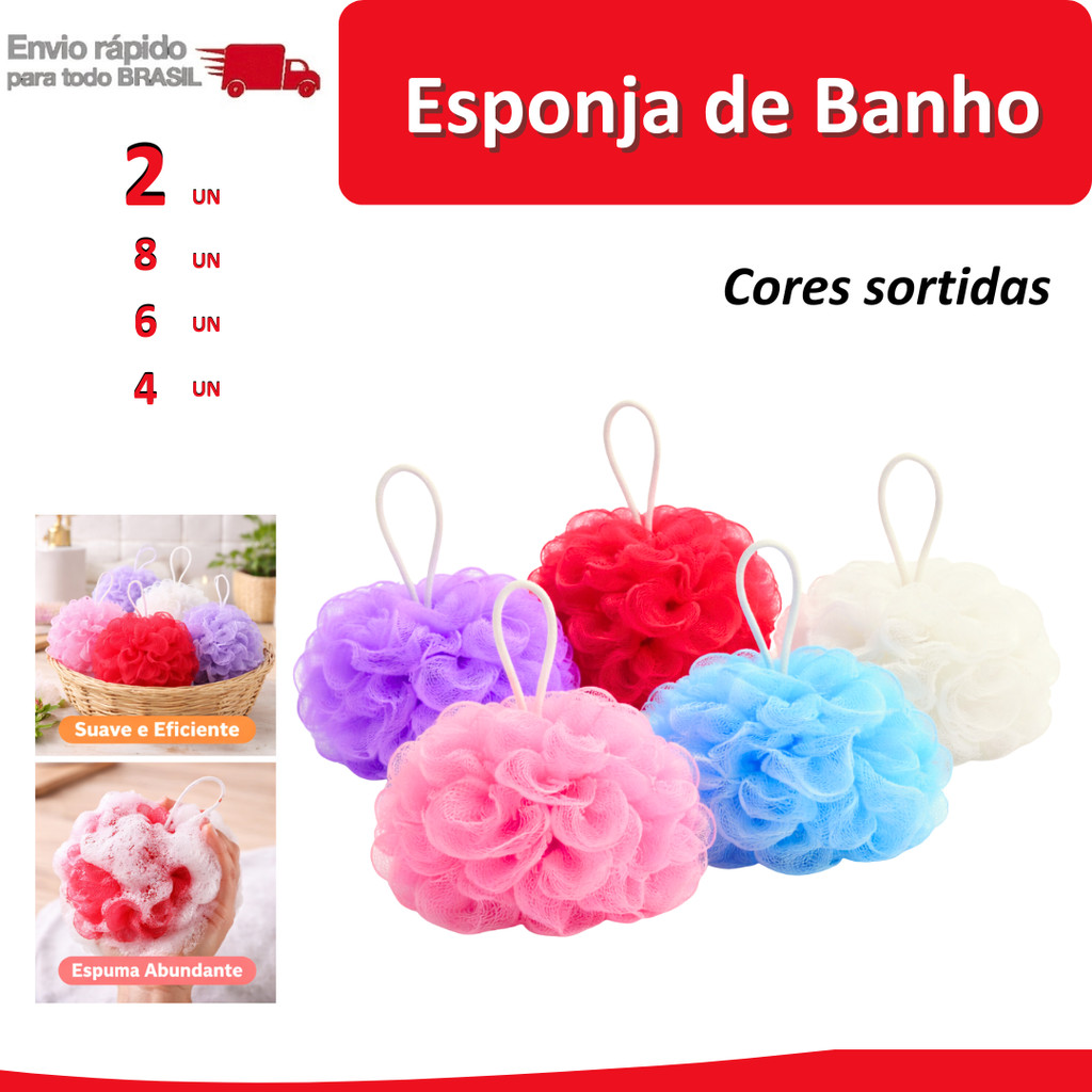 8/6/4/2 Bucha de banho Esponja limpeza higiene agu